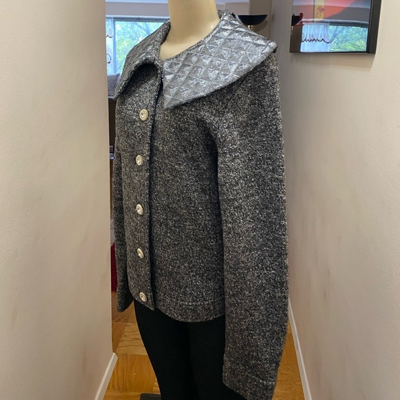 NWT Inc International Concepts Sequined Collar Button Down Jacket Size Large. - Picture 10 of 12